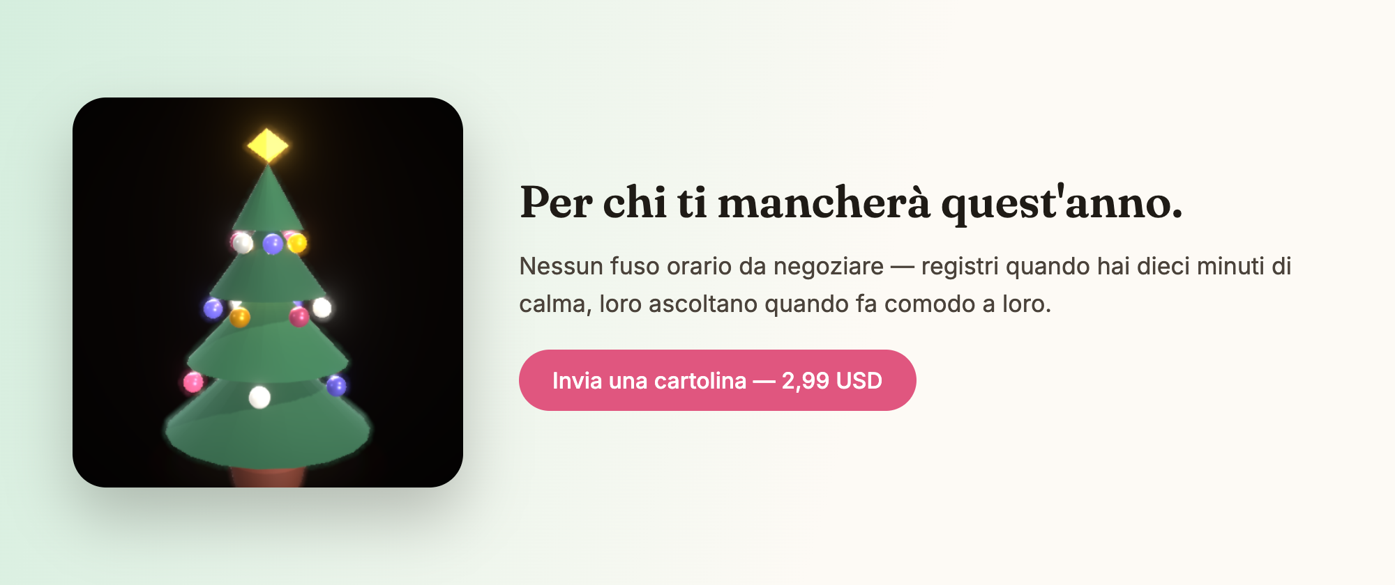 Per chi ti mancherà quest'anno.