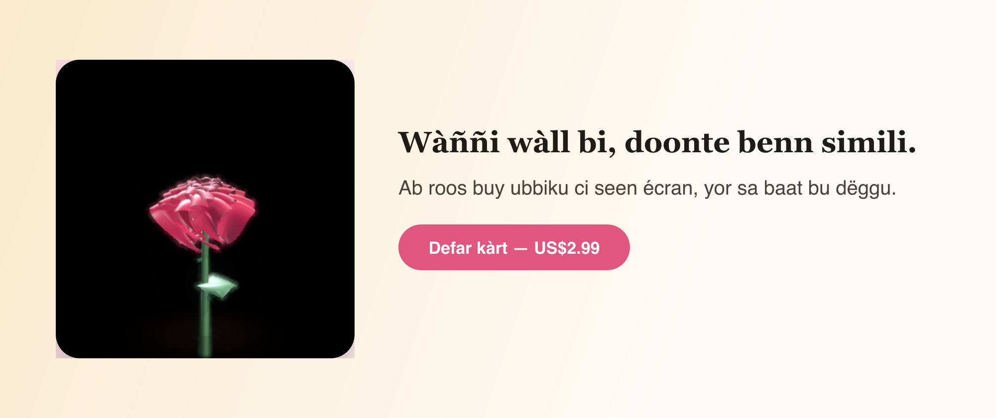 Wàññi wàll bi, doonte benn simili.